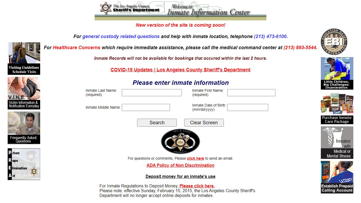 LASD Inmate Information Center - Inmate Search - Los Angeles County ...